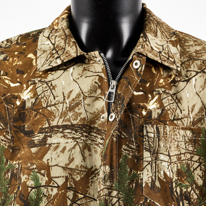 남성용 전술 세트 지퍼 업 느슨한 반팔 야외 위장 셔츠 세트 탄성 허리 짧은 - Product Image 2