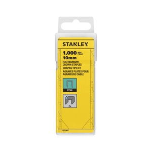 Grapas Planas Estrechas Stanley de 10 mm, 1000 Unidades, Recubiertas de Zinc, para Fijación de Cables - Product Image 1