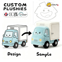 Jouet en peluche camion personnalisé à faible MOQ, très demandé, cadeaux populaires pour fêtes et anniversaires, poupées sur mesure certifiées CE et écologiques