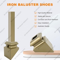 Balustre de base de balustrade de chaussure de main courante en aluminium doré moderne de haute qualité pour les villas d'escaliers-mains courantes de balustrades en métal d'acier