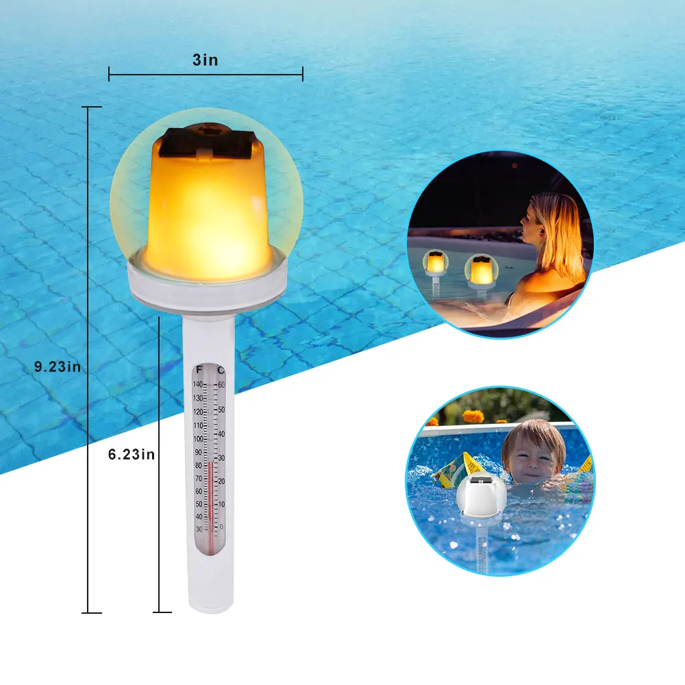 Güneş dijital havuz ve Spa termometre yüzen, güneş enerjili kablosuz hiçbir pil gerekli, Fahrenheit & santigrat, çift taraflı