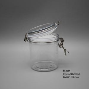 塑料收纳罐子瓶子热销的英国，500毫升食品级圆形PET干果贮藏容器塑料螺母包装罐 - Product Image 6