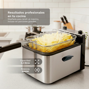หม้อทอดไฟฟ้าแม็กซิฟรายโปร 4.2 ลิตร 3000 วัตต์ ทำจากสแตนเลส สำหรับใช้ในครัวเรือน - Product Image 3