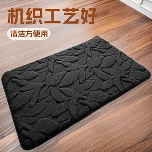 พรมเช็ดเท้าทรงสี่เหลี่ยมผืนผ้าลายใบไม้สไตล์โมเดิร์นมินิมอล ผลิตจากเส้นใยโพลีเอสเตอร์ดูดซับน้ำได้ดี สีเทา เนื้อนุ่ม สำหรับห้องน้ำหรือทางเข้าห้องน้ำ - Product Image 5