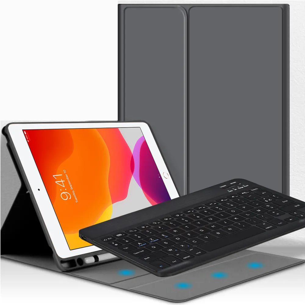 Pu Leather Case with French Keyboard For iPad 9.75th 6th Air 1 2 3 4 4th 10.2 9th 8th 9th Pro 11 2018 2020 2021 AZERTY Keyboard