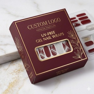 Litchea Premium 22 pz. Strisce Unghie in <span class=keywords><strong>Gel</strong></span> Senza UV, Senza Lampada, Impermeabili, Lunga Durata, Senza HEMA, Autoadesive, Certificazione CE - Product Image 1