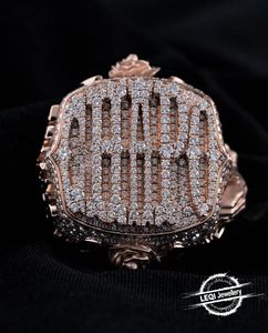 Tùy Chỉnh 3D Rose Cầu Nguyện Vòng Đeo Tay & Iced Ban Đầu Nhẫn Set - 9K-18K Rose Gold/Bạch Kim Phòng Thí Nghiệm Kim Cương - Product Image 5