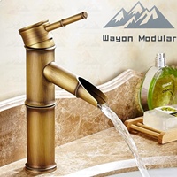 Wayon Cuivre Robinet De Salle De Bains En Laiton Bassin Robinets De Luxe Grand Bambou Eau Chaude Froide Avec Deux Tuyaux Cuisine Jardin Extérieur