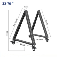 Carrito Móvil de Acero para TV con Ruedas para Monitores LED/LCD de 32-70 Pulgadas, Capacidad de 165 Libras, Compatible con VESA de 500 mm