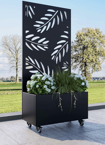 Fioriera Decorativa da Esterno in Metallo con Schermo, Motivo Personalizzabile, Colore a Scelta, Fioriera Combinata in Acciaio Galvanizzato per Fiori - Product Image 6