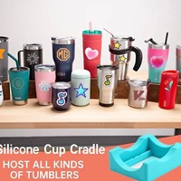 Support de tasse en silicone simple, portable, petit, résistant à la chaleur, carré, antidérapant, pour tasses en verre