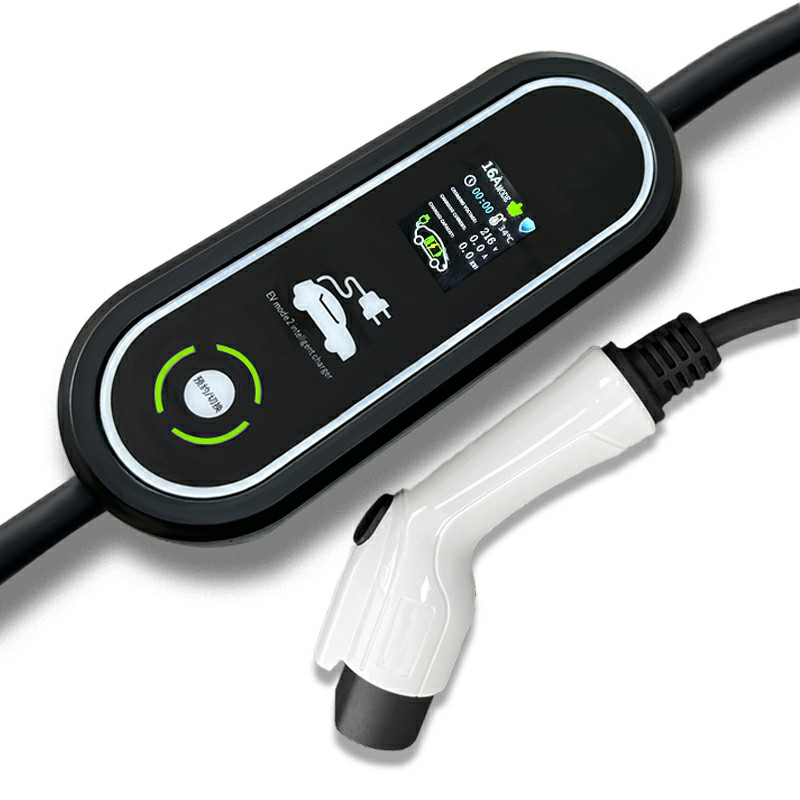 Производство портативного кабеля для зарядки Type 2 Evse 16a 32a Ev Cable Coiled Spiral Plug ev charger connector