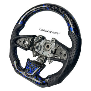 Usine accepter vente en gros et au détail en cuir noir en Fiber de carbone forgé bleu foncé pour <span class=keywords><strong>volant</strong></span> de voiture Renault <span class=keywords><strong>Megane</strong></span> 2 <span class=keywords><strong>Megane</strong></span> <span class=keywords><strong>4</strong></span> - Product Image 2