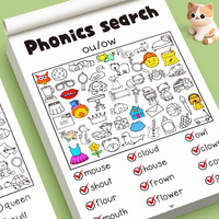 Cahier d'activités de lecture et de recherche pour enfants : Livre d'apprentissage des mots fréquents en anglais pour la maternelle