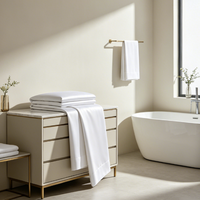 Parure de lit de luxe pour hôtel en coton égyptien 100% tissé - Drap-housse, drap plat, housse de couette, taie d'oreiller - Blanc écologique 300TC toutes saisons