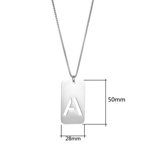 hollow silver Letter Name Necklace Stainless Steel A-Z Initial Monograms Pendant Necklaces Alphabet 26 Initial Necklace <strong>Jewelry</strong> - Product Image 4