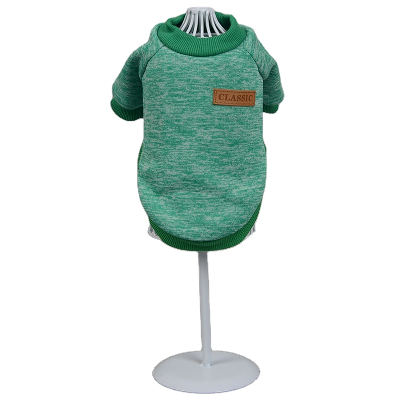 Зеленый милый пуловер, вязаная многоразовая одежда, модный свитер для щенка
