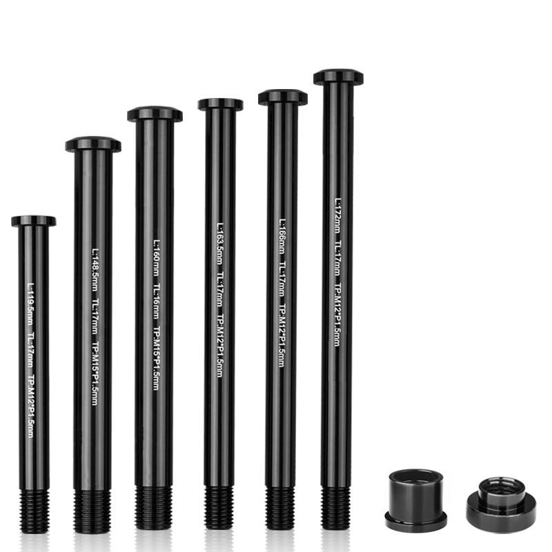 Black Bicycle Thru Axle Quick Release Adapter For Mountain Bikes