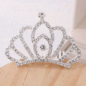 Di Cristallo coreano dei bambini Corona Festival Prestazioni Pettine Dei Capelli di Colore Diademi Corona Per Le Bambine - Product Image 3