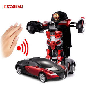 Las 1:14 de 2,4 Ghz de control remoto deformación robot gesto de <span class=keywords><strong>la</strong></span> mano de control rc coche robot para niños con luz LED - Product Image 1