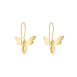 Gold Tone <b>Bee</b> Drop Earrings Honeybee Motif Elegant Lightweight Nature Inspired Fashion Jewelry Women - Product Image 6
