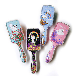Vente chaude dessin animé impression brosse à cheveux peigne brillant cristal Quicksand coussin d'air antistatique brosse à cheveux Massage enfants peigne à cheveux - Product Image 2