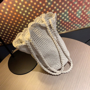 Bravo, señora de paja de macramé de algodón hecho a mano, bolso de patrón - Product Image 6