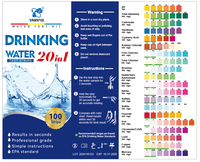 Instrument de test de l'eau, bandes de testeur d'eau potable 20 en 1 pour aquarium, piscine, spa, puits et robinet