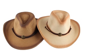 Bán buôn có thể gập lại rộng vành cao bồi giấy <span class=keywords><strong>hat</strong></span> vành lớn biểu tượng tùy chỉnh thoải mái Panama mũ cho người lớn du lịch hàng ngày - Product Image 3