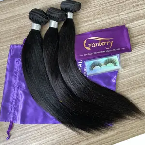 Paquete de cabello humano virgen sin procesar, mechones de pelo humano peruano y brasileño
