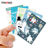 Pegatinas Médicas Divertidas con Diseño de Dibujos Animados, Personalizadas, para Protección Dental, Lámina de Pegatinas de Vinilo Impermeables para Dentistas
