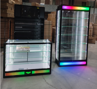 Vitrine Moderne Personnalisée en Verre Trempé avec Éclairage LED, en Aluminium et MDF, 4-6 Pieds, pour Cigarettes, Marque HongTai