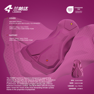 LAMEDA Vêtements de cyclisme personnalisés pour femmes, cuissards à bretelles, protection UV 50+, résistant à l'abrasion, rembourrage - Product Image 5