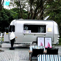 Nouvelle remorque alimentaire mobile moderne pour pizza et glaces avec station de snacks hot-dogs, construction en acier inoxydable et toilettes
