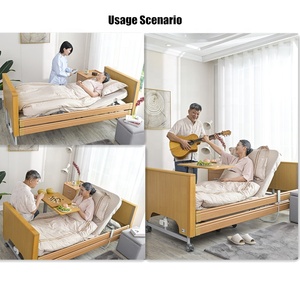 Venta al por mayor multifunción Cuidado del Hogar cama eléctrica marco de madera sistema de elevación cama médica colchón de aire de burbujas para cama de hospital - Product Image 6