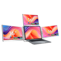 Moniteur portable certifié FHD IPS 16 pouces, extension triple écran Quad, Type-C pour ordinateur portable Mac M1-M4, certifié CE FCC, étiquette énergétique