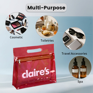 Bolsas de Brochas de Maquillaje con Cremallera Impermeable y Logo Personalizado, Neceser de Viaje Transparente de PVC para Artículos de Aseo, Estuches de Cosméticos Personalizados para Mujer - Product Image 5