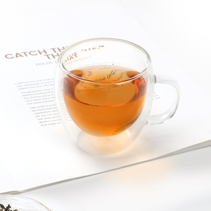 Tazza <span class=keywords><strong>da</strong></span> tè a doppio strato 150ml di alta qualità con manico <span class=keywords><strong>in</strong></span> <span class=keywords><strong>vetro</strong></span> <span class=keywords><strong>borosilicato</strong></span> - Product Image 5