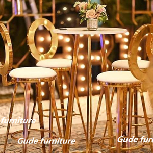 New Fashion Design Luxury Silver Steel White Pu Leather <strong>Cushion</strong> bar <strong>Stool</strong> for Sales - Product Image 2