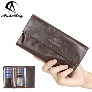 AndoBag Vintage Long <b>Wallet</b> for <b>Men</b> Genuine Leather Clutch Purse Casual Large Capacity Multi-<b>card</b> Slots <b>Card</b> Holder 1942 - Product Image 1