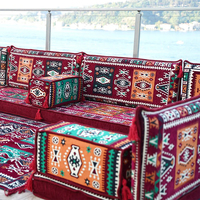Canapé d'angle modulable en tissu rouge en forme de U, style Majlis arabe, pour appartement, centre commercial, salon