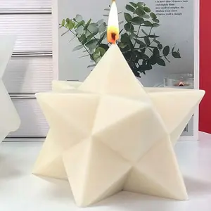 Best Selling Custom 3D Five Pointed Star Pentagram Moroccan Style Luxury Oil Aromatherapy Soy Wax Scented Candles