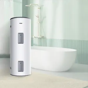 Calentador de agua eléctrico Haier, precio bajo, de alta calidad, de suelo blanco, pantalla de temperatura de alto rendimiento, almacenamiento de tanque esmaltado