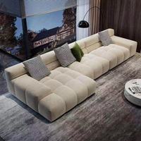 Canapé en tissu givré minimaliste italien, canapé moderne simple en tissu technique pour petit appartement, canapé cube pour salon