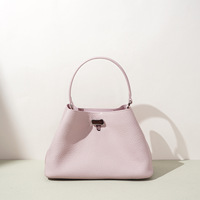 Sac à bandoulière minimaliste en cuir véritable 2026, motif litchi, décontracté, avec deux sangles, polyvalent pour femme