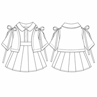 Tenue décontractée complète pour poupée en coton personnalisée avec cardigan en tricot amovible et jupe, idéale pour la production d'IP originaux