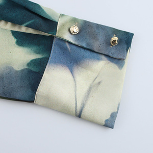Chemise à manches longues à imprimé floral de couleur verte, boutonnée, décontractée, tendance, pour femmes - Product Image 5