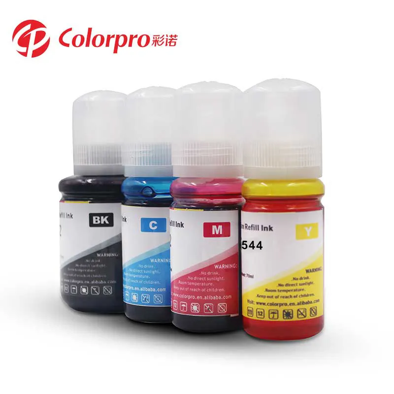 Colorpro Tinta Isi Ulang Premium 544 Kompatibel untuk Printer Seri ET2700-ET7750 L1110-L7180 EPN