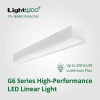 Suspension linéaire LED en aluminium, système d'éclairage modulaire pour plafond, hall et entrepôt, design moderne et épuré