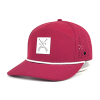 Geperste mesh twill 5-panel baseballcap met aangepast logo, minimalistisch, unisex, verstelbaar, outdoor streetwear pet